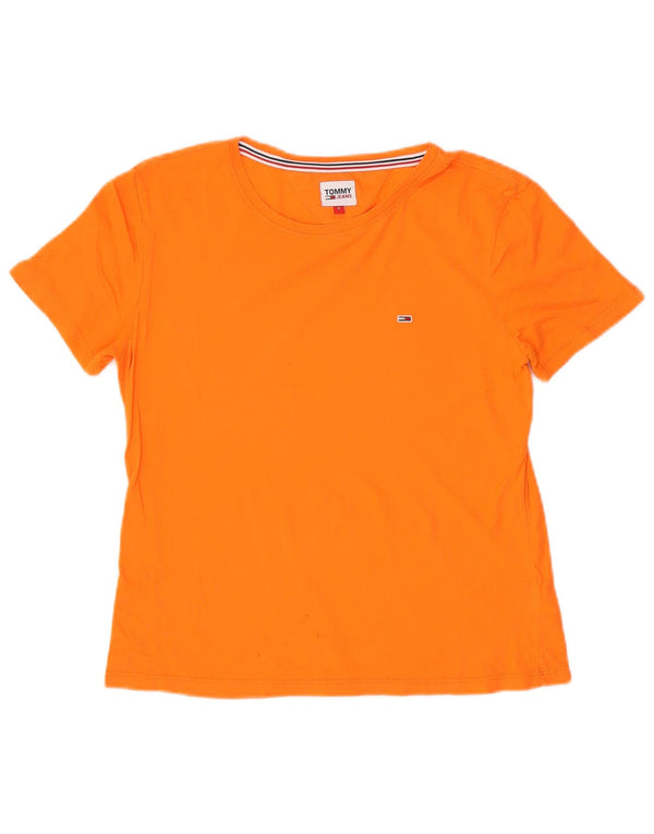 Tommy Hilfiger Damen T-Shirt Top UK 10 Small Orange Baumwolle