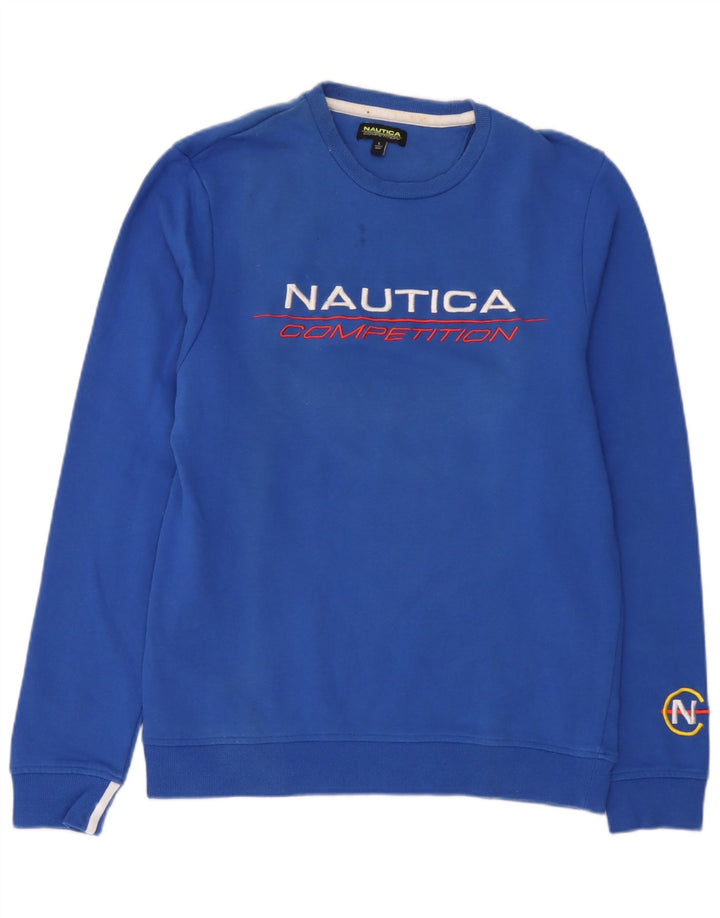 Nautica Herren-Sweatshirt mit Grafik, groß, aus blauer Baumwolle