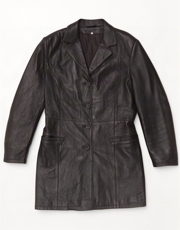 Suprema Damen Ledermantel IT 44 Medium Schwarz