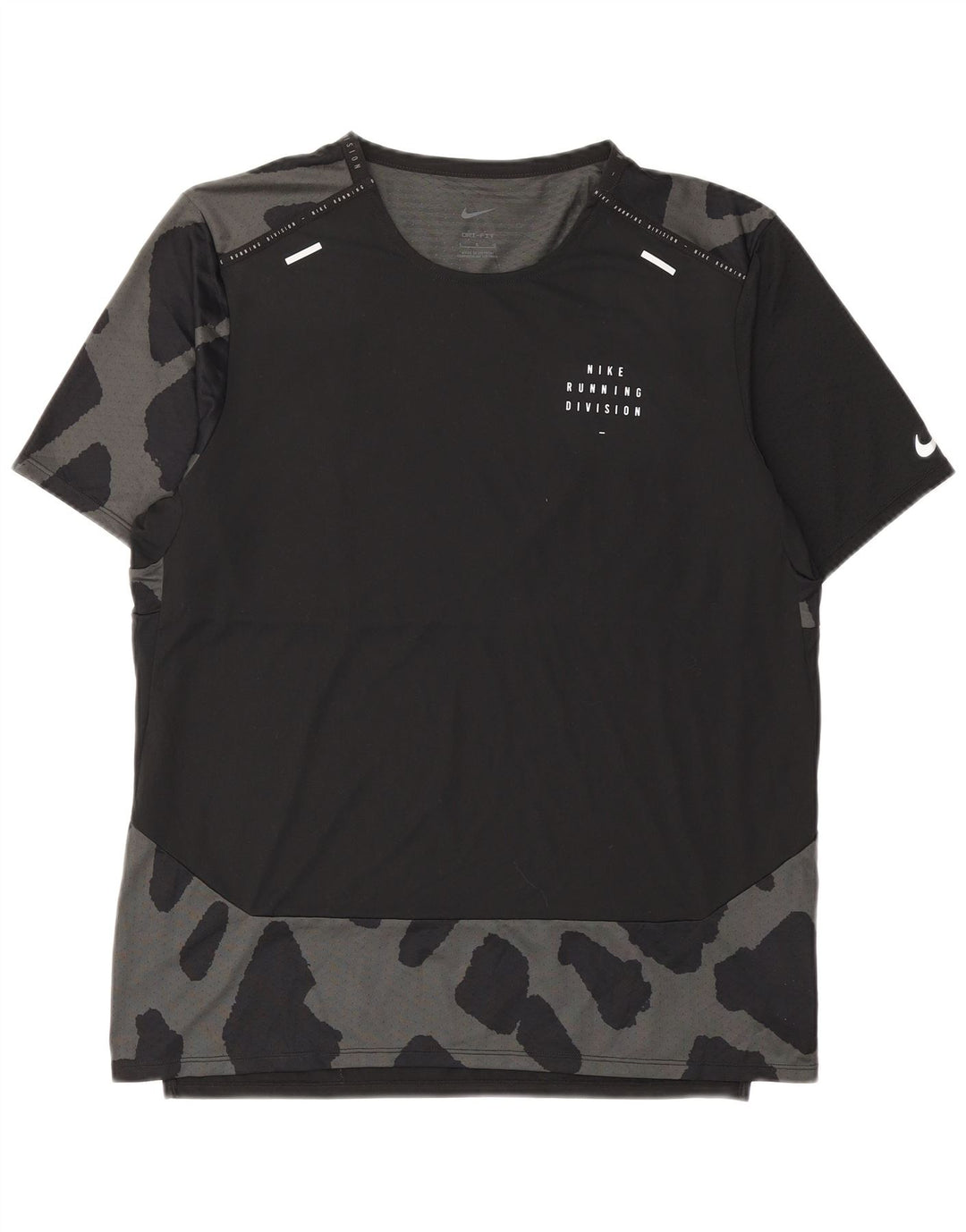 Nike Herren Dri Fit T-Shirt Top Large Schwarz Camouflage Polyester