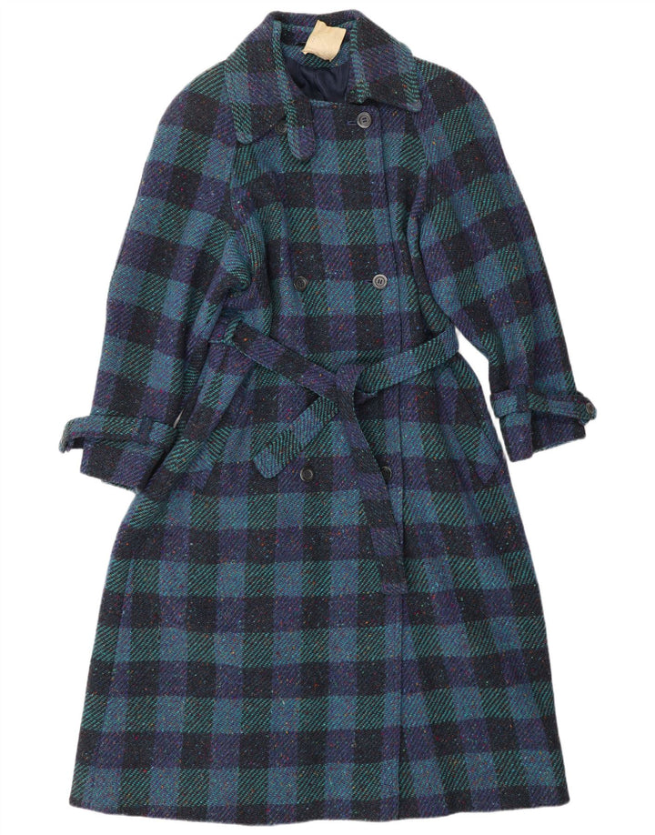 BLARNEY WOOLEN MILLS Zweireihiger Damenmantel UK 12 Mittelblau Klassisch