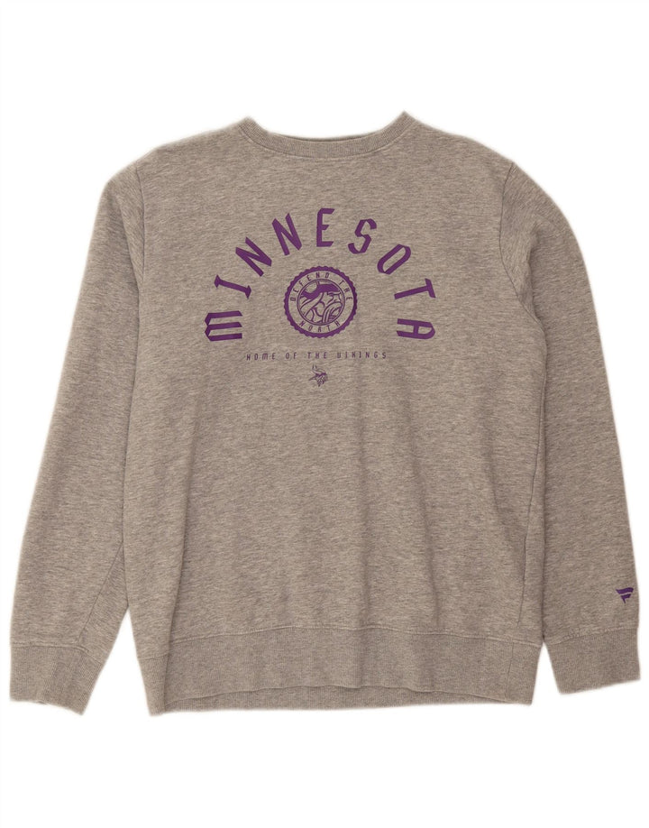 NFL Mens Minnesota Graphic Sweatshirt Jumper Medium Grey Cotton