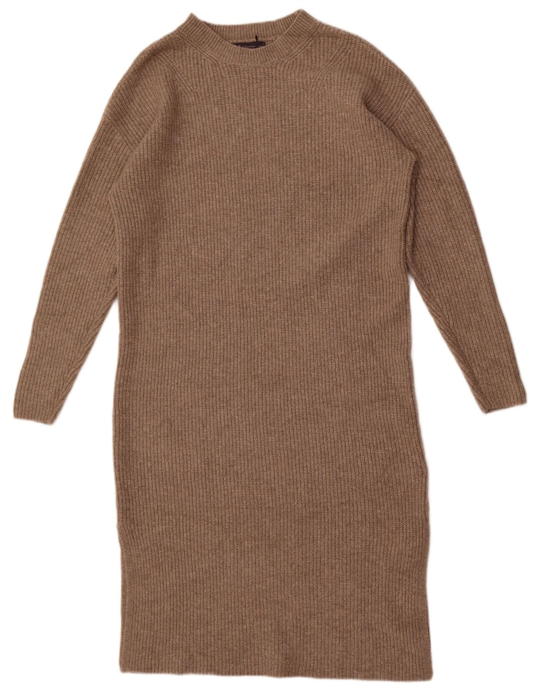 Marks & Spencer Langärmliges, übergroßes Pulloverkleid für Damen, Gr. 10, Größe S, Braun