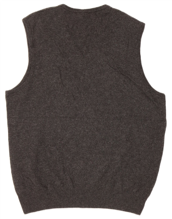 Joop Herren Weste Tank Top IT 48 Mittelschwarz meliert Schurwolle