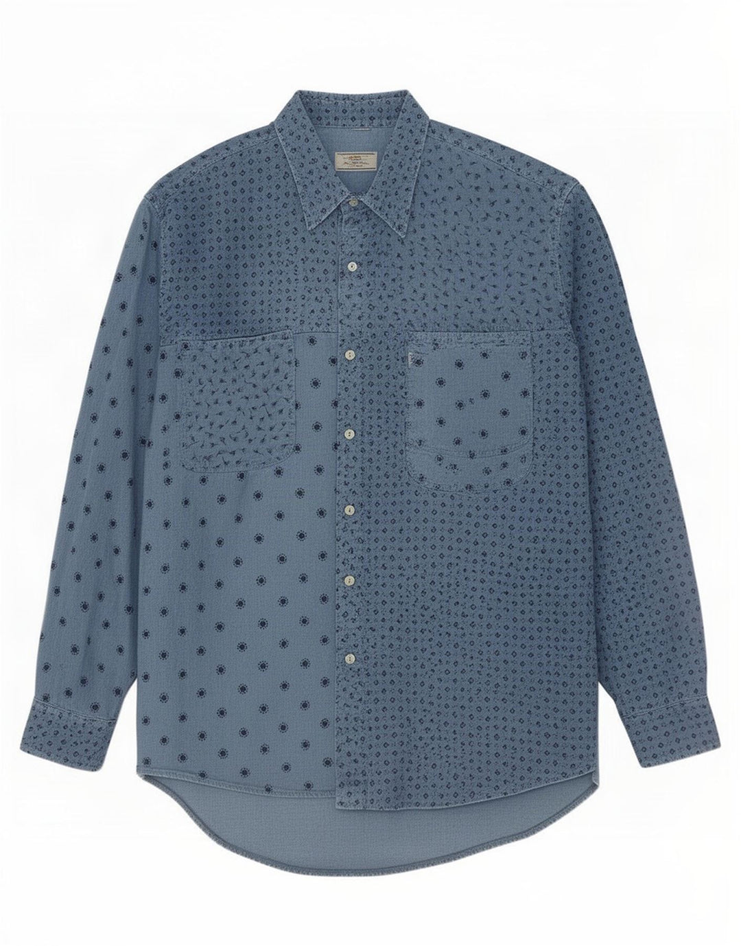 Levi's Herren-Hemd, groß, blau, Patchwork