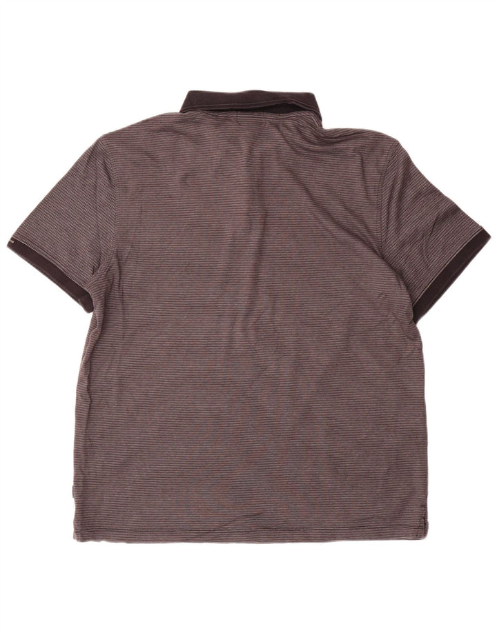 CALVIN KLEIN Herren-Poloshirt, große graue Nadelstreifen-Baumwolle