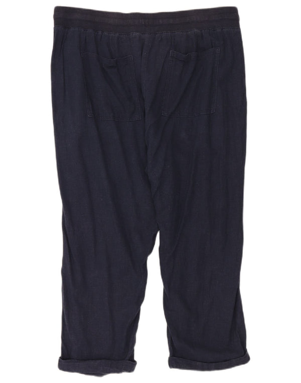 M&Co Damen-Hose, kurz geschnitten, UK 18, XL, W38, L24, Marineblau, Leinen