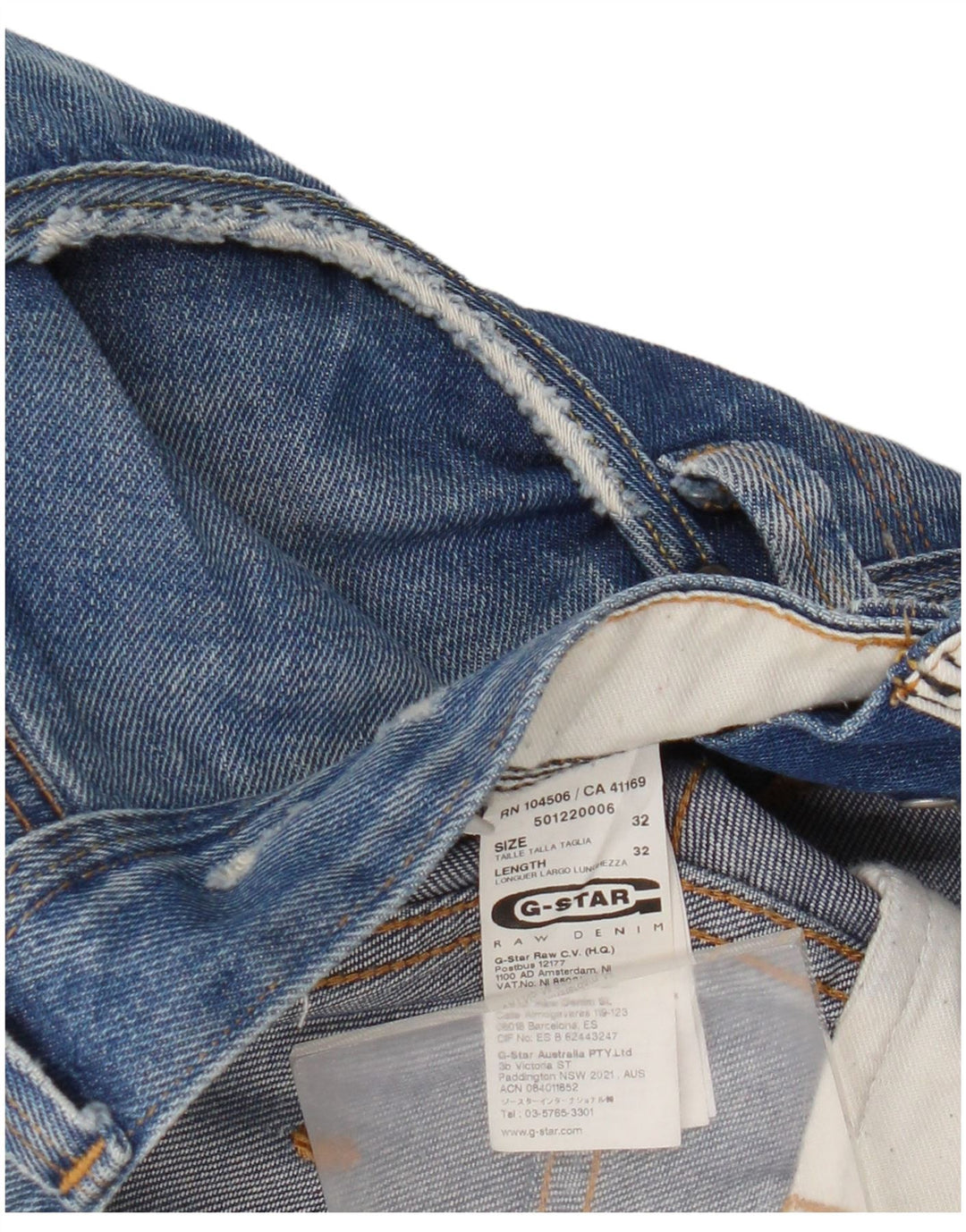 G-Star Herren Straight Jeans W32 L32 Blaue Baumwolle