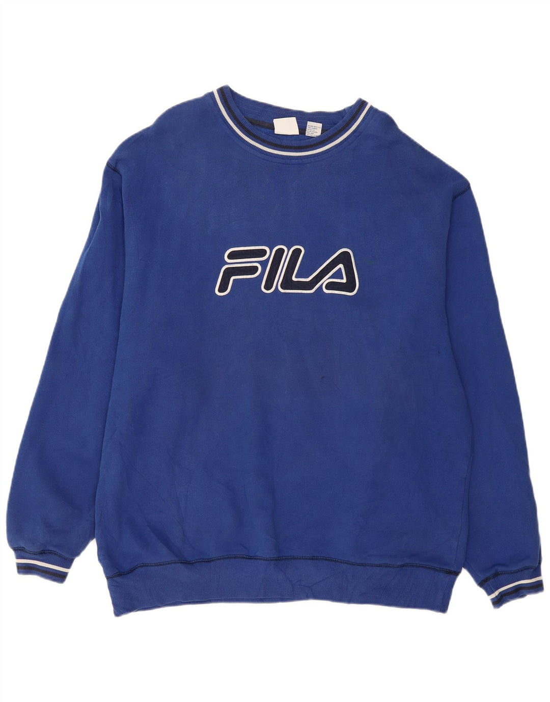 FILA Herren Grafik-Sweatshirt-Pullover 2XL Blaue Baumwolle