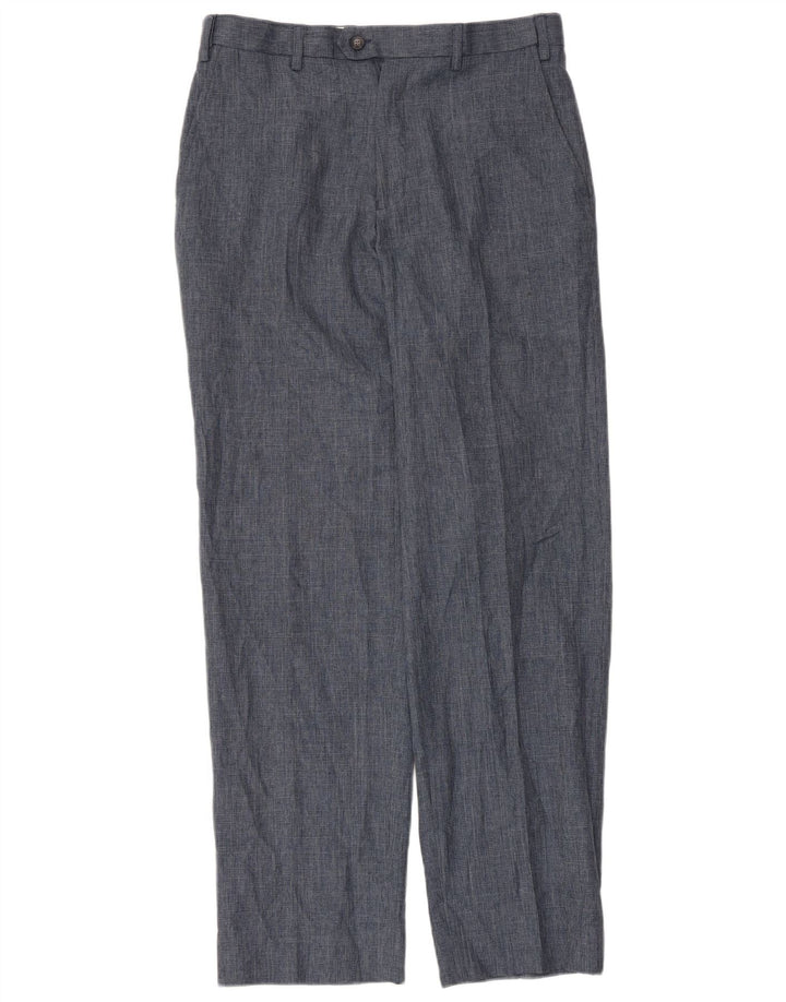 Marks & Spencer Herren-Anzughose in normaler Passform, W32, L33, Blau, Polyester