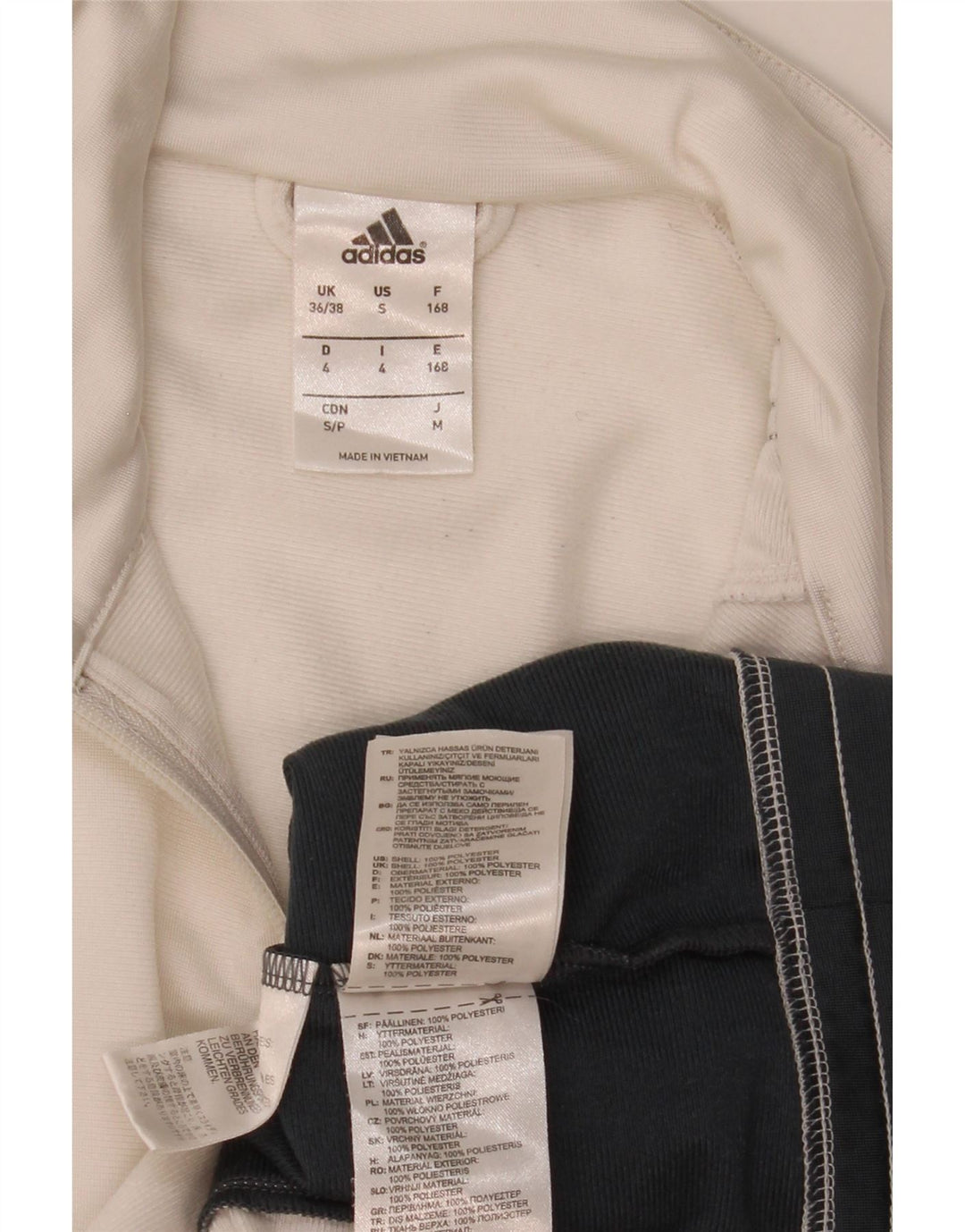 Adidas Herren-Trainingsanzugoberteil, UK-Größe 36/38, Größe S, Weiß, Colourblock-Polyester