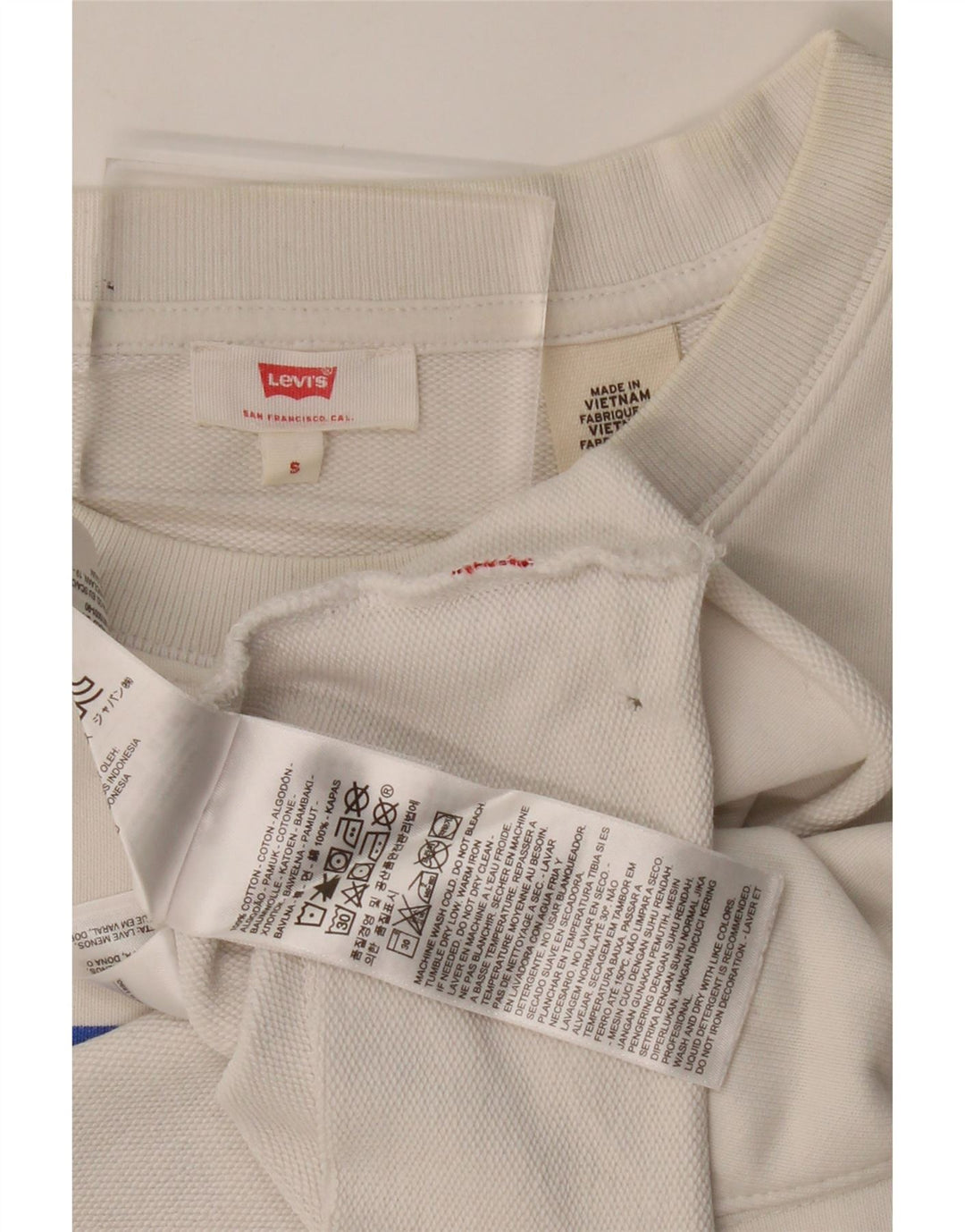 Levi's Damen-Sweatshirt mit übergroßem Grafik-Crop-Sweatshirt, Gr. 10, Größe S, Weiß