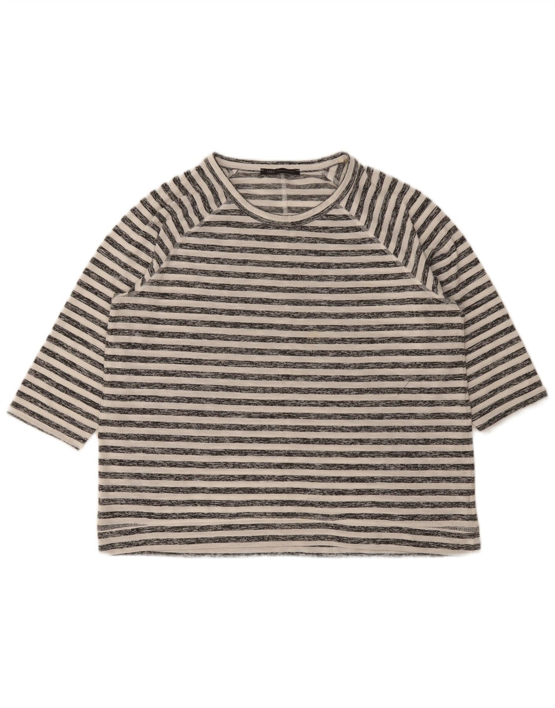 Marks & Spencer Damen-Top, 3/4-Ärmel, UK-Größe 16, Größe L, weiß gestreift