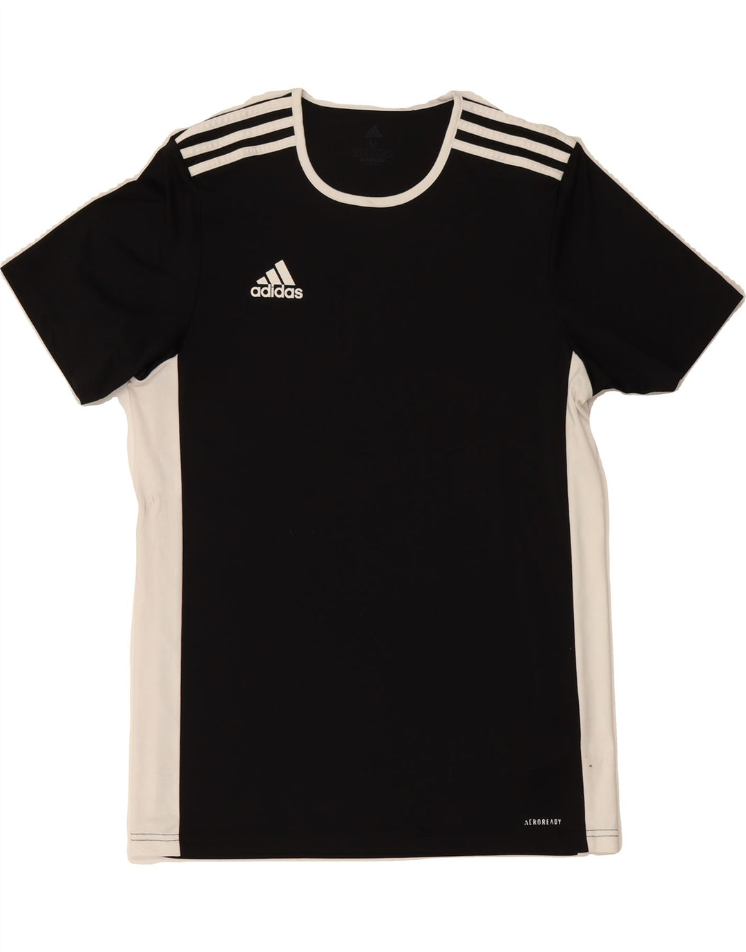 ADIDAS Mens Aeroready T-Shirt Top Medium Black Colourblock Polyester Vintage Adidas and Second-Hand Adidas from Messina Hembry 