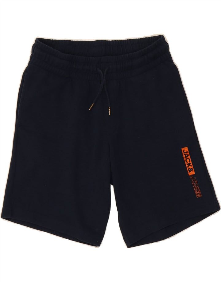 JACK & JONES Mens Graphic Sport Shorts Small  Navy Blue Vintage Jack & Jones and Second-Hand Jack & Jones from Messina Hembry 