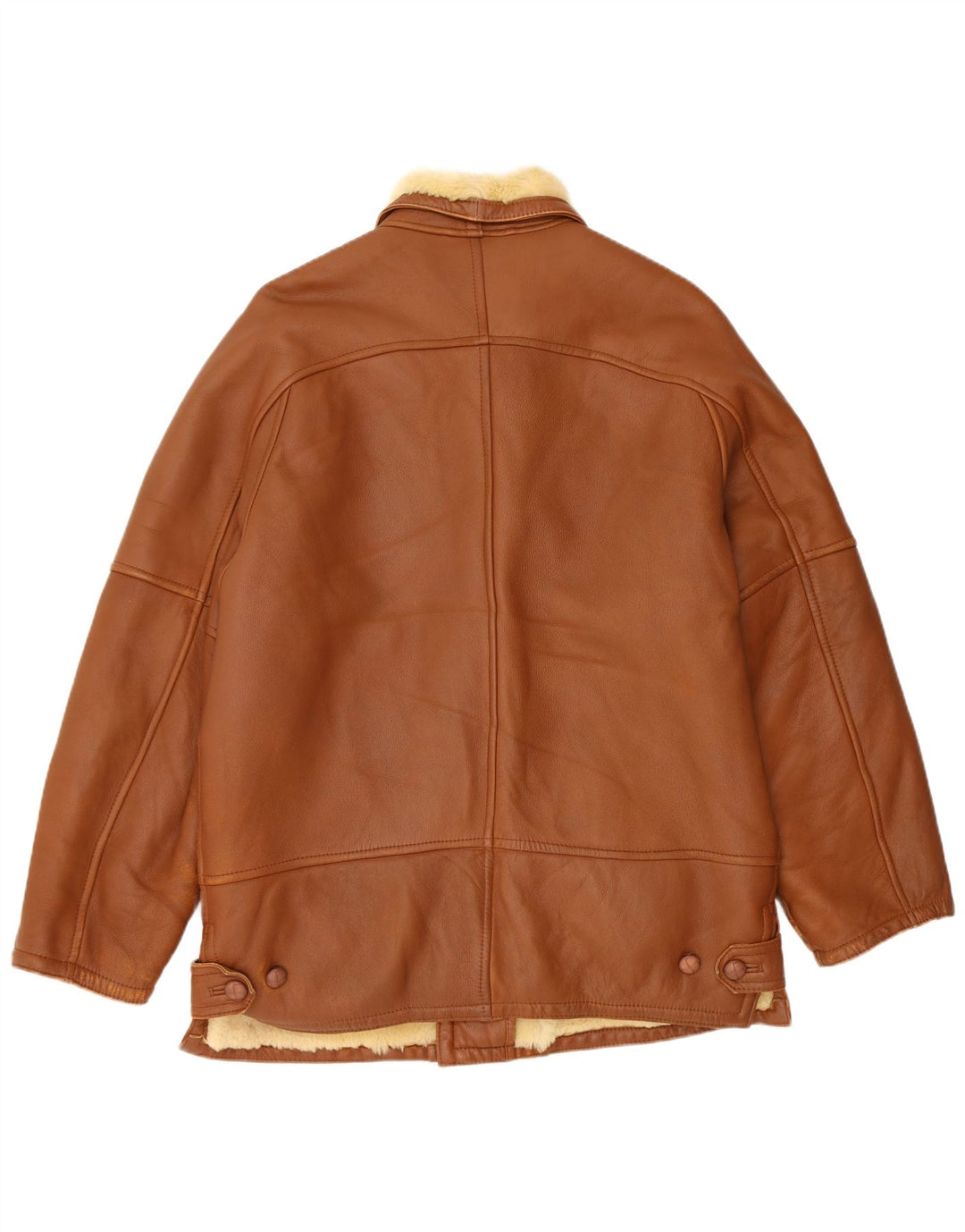 Vintage Damen Shearling Jacke IT 50 Großes braunes Shearling