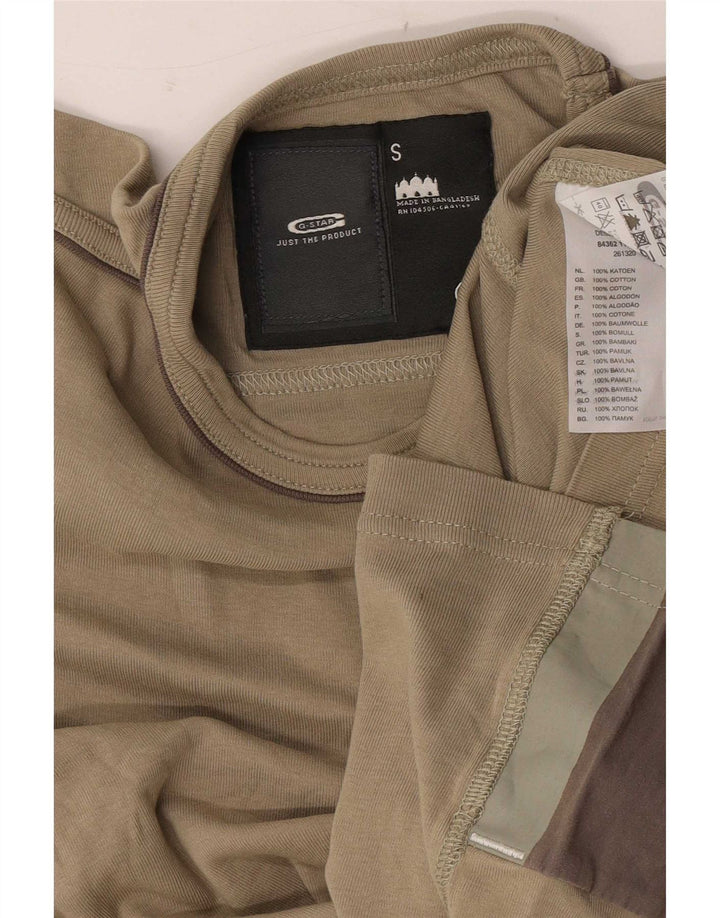 G-Star Herren T-Shirt mit Grafik, Größe S, Khaki, Baumwolle