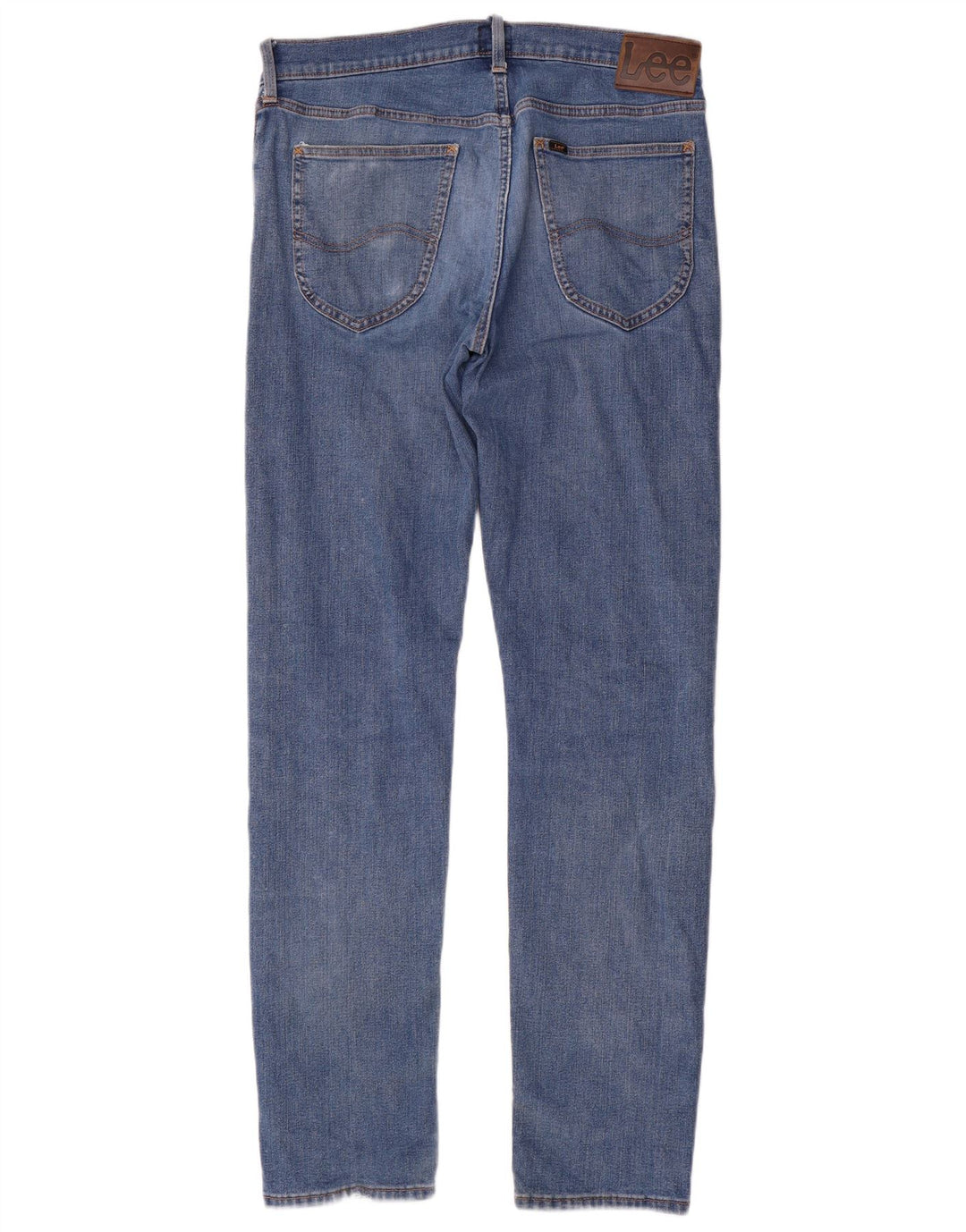 Lee Herren Regular Straight Jeans W32 L34 Blaue Baumwolle