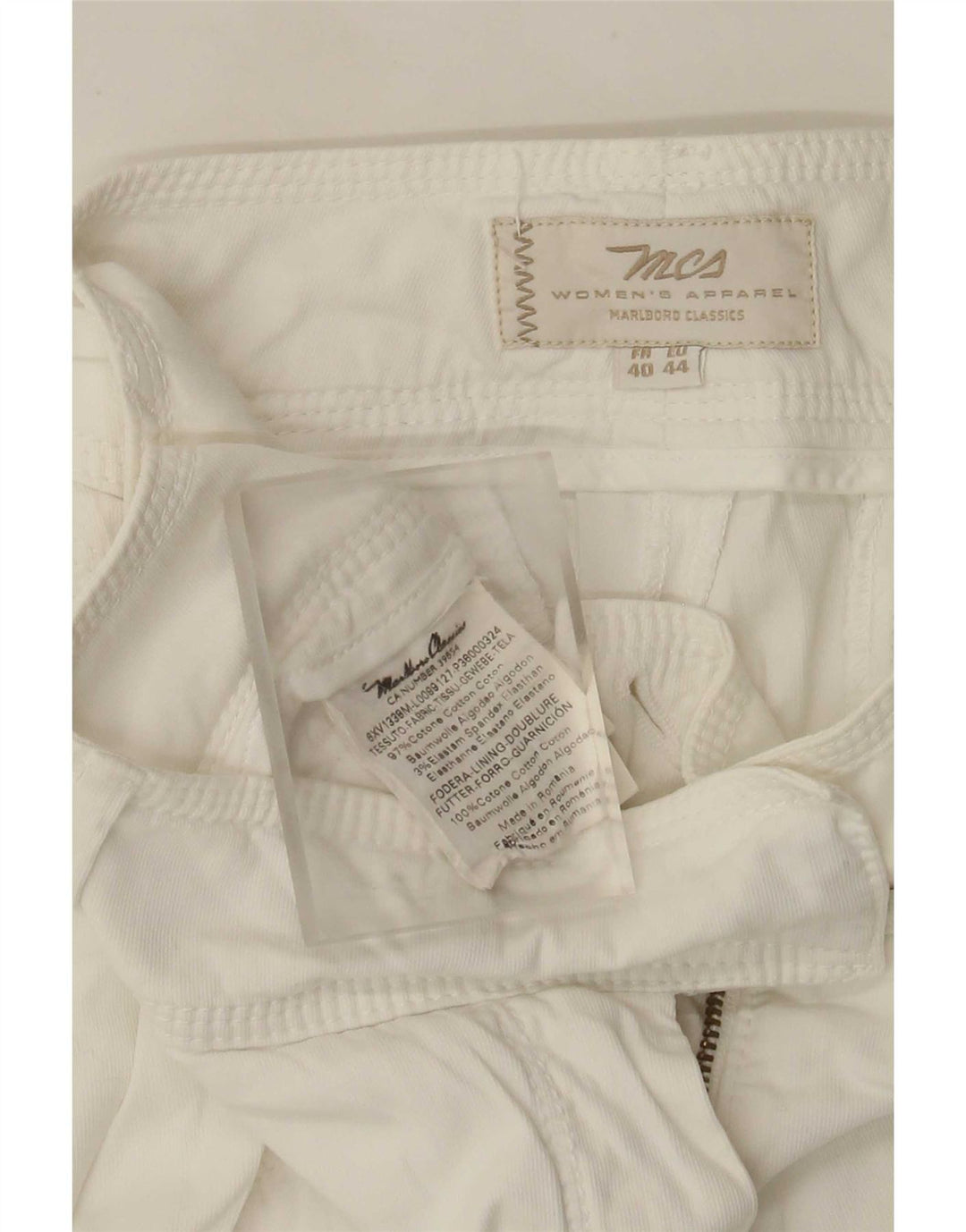 Gerade Anzughose für Damen von Marlboro Classics, W30, L29, weiße Baumwolle