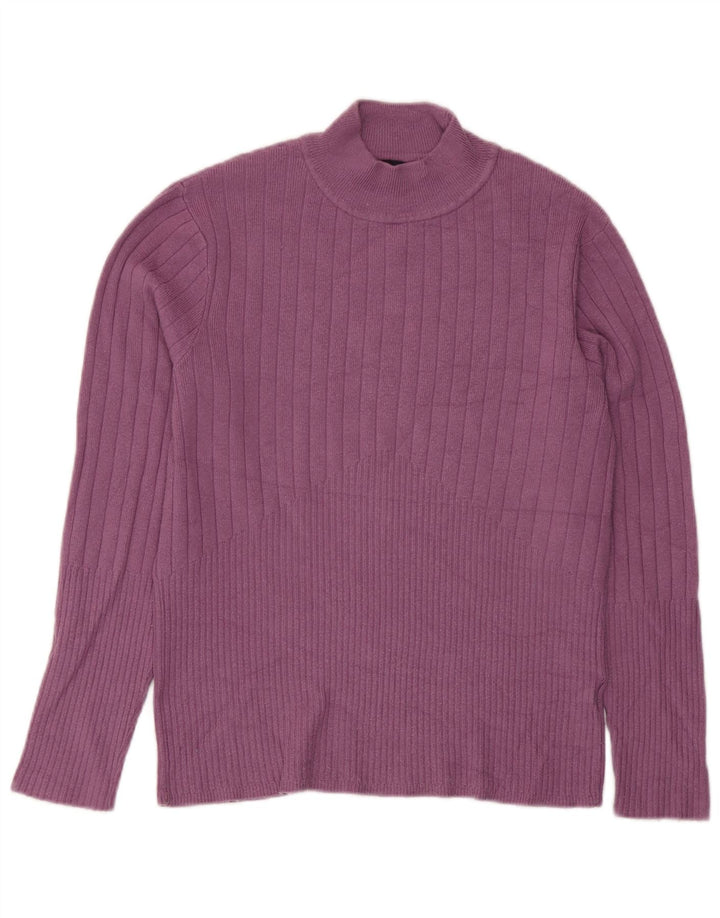 Marks & Spencer Damen-Pullover mit Rollkragen, UK 12, Mittelviolett