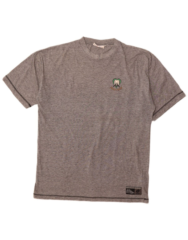 LOTTO Mens Graphic T-Shirt Top UK 44/46 2XL Grey Flecked Polyester