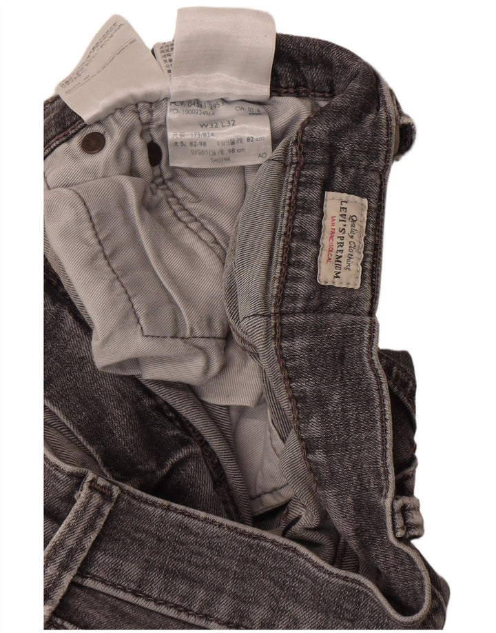 Levi's Herren Slim Jeans W32 L32 Graue Baumwolle