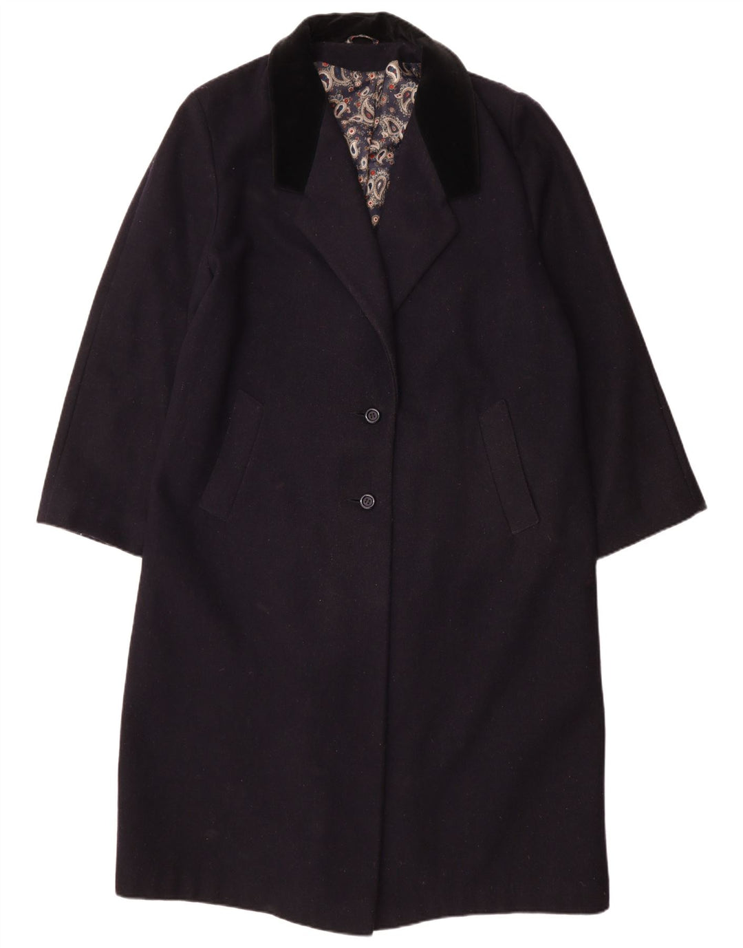 Vintage Damen Übergroßer Mantel UK 14 Medium Navy Blue