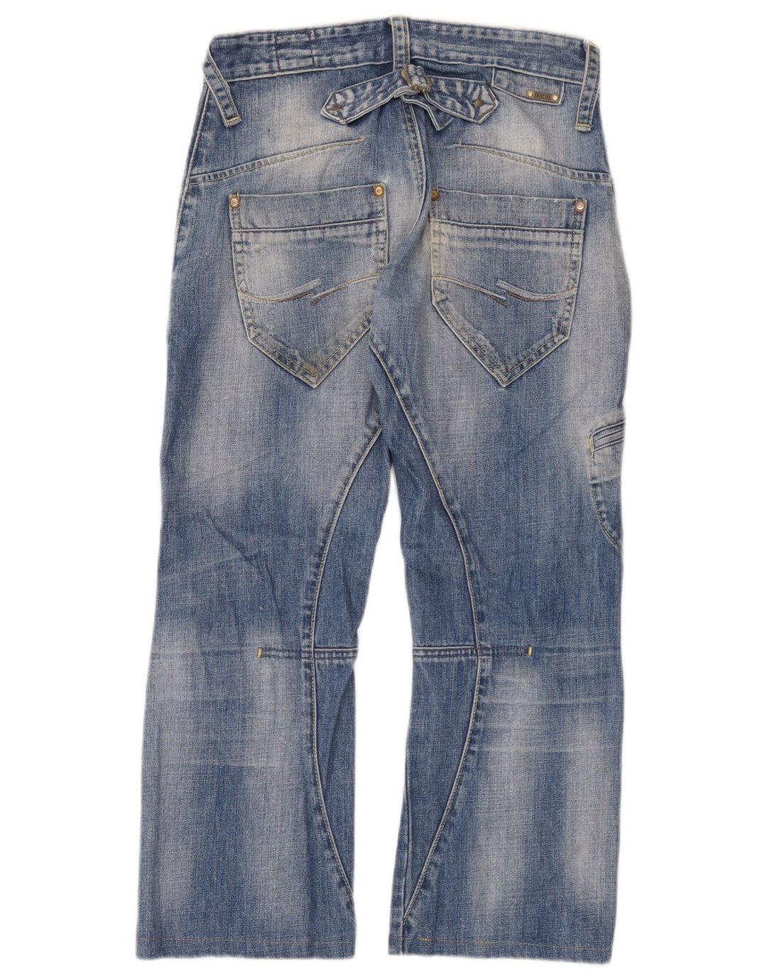 Jack & Jones Herren Cargo Distressed Cropped Jeans W30 L25 Blau