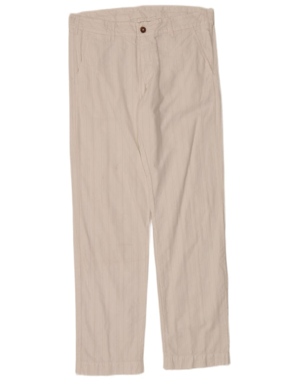 Gerade Herren-Chinohose von Marlboro Classics, W36, L34, weiß gestreift, Baumwolle