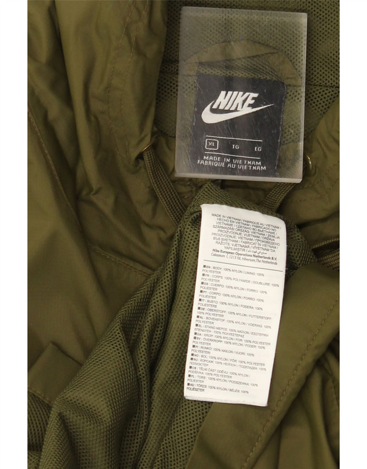 NIKE Herren-Regenjacke mit Kapuze, UK 42, XL, Khaki, Nylon