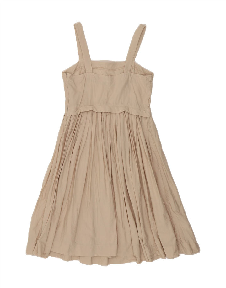 BENETTON Womens Sleeveless A-Line Dress UK 12 Medium Beige Vintage Benetton and Second-Hand Benetton from Messina Hembry 