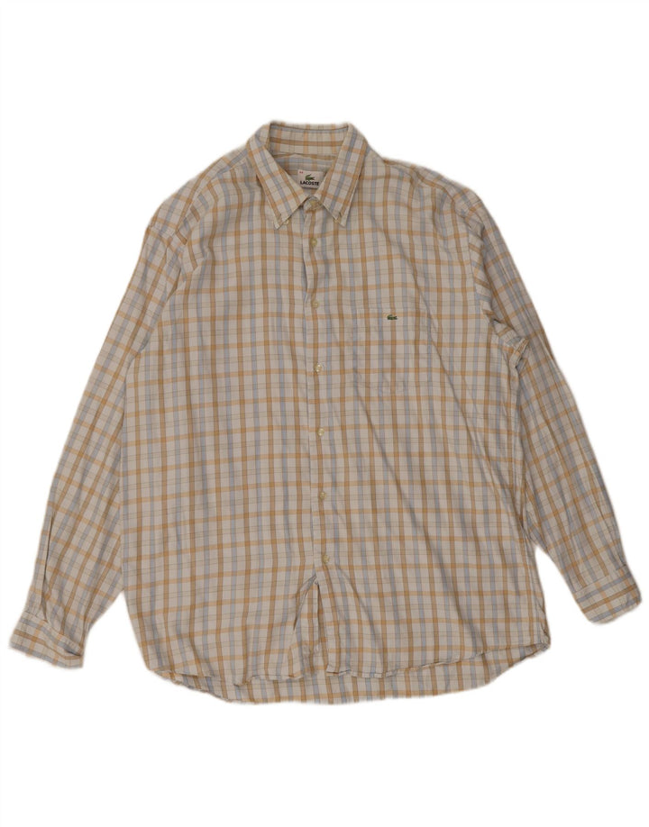 Lacoste Herrenhemd Größe 44 XL Off White Check