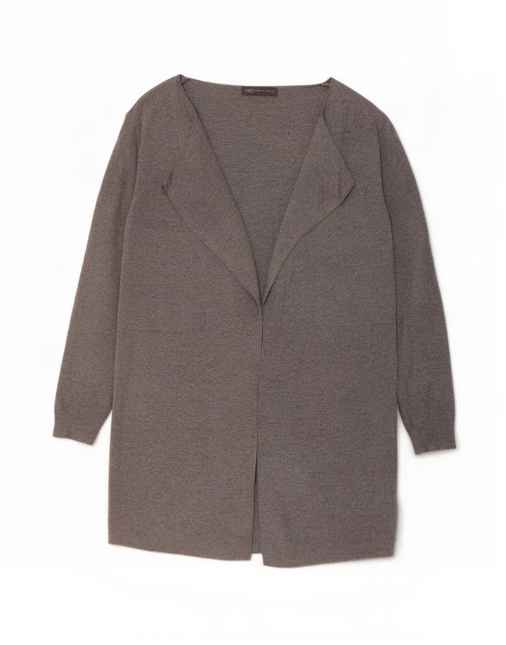 Marks & Spencer Damen Longline Open Cardigan Pullover UK 12 Mittelgrau
