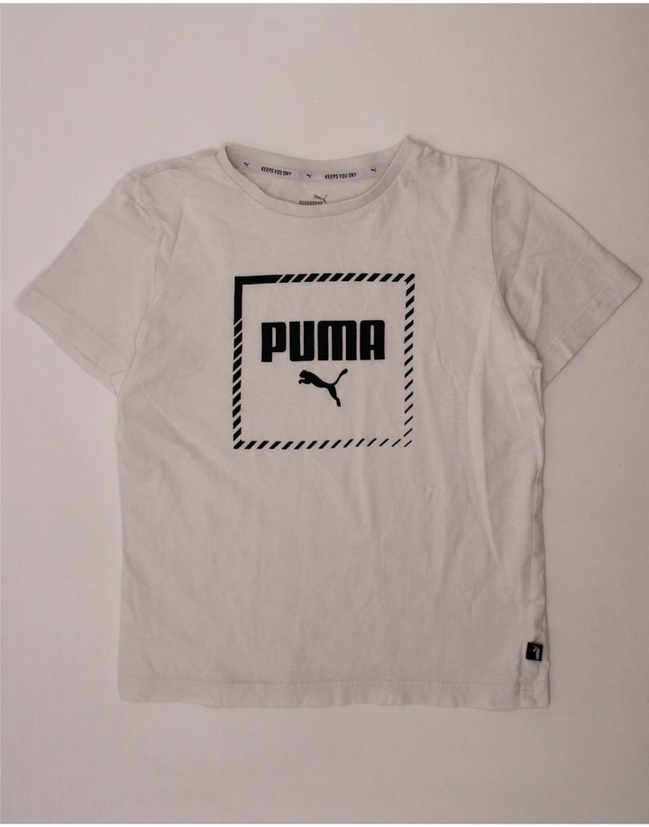 PUMA Boys Graphic T-Shirt Top 11-12 Years White Vintage Puma and Second-Hand Puma from Messina Hembry 
