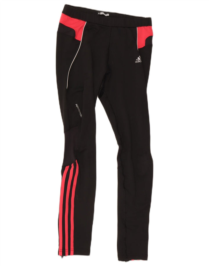 Adidas Damen-Leggings UK 12 Mittelschwarzes Colourblock-Polyester