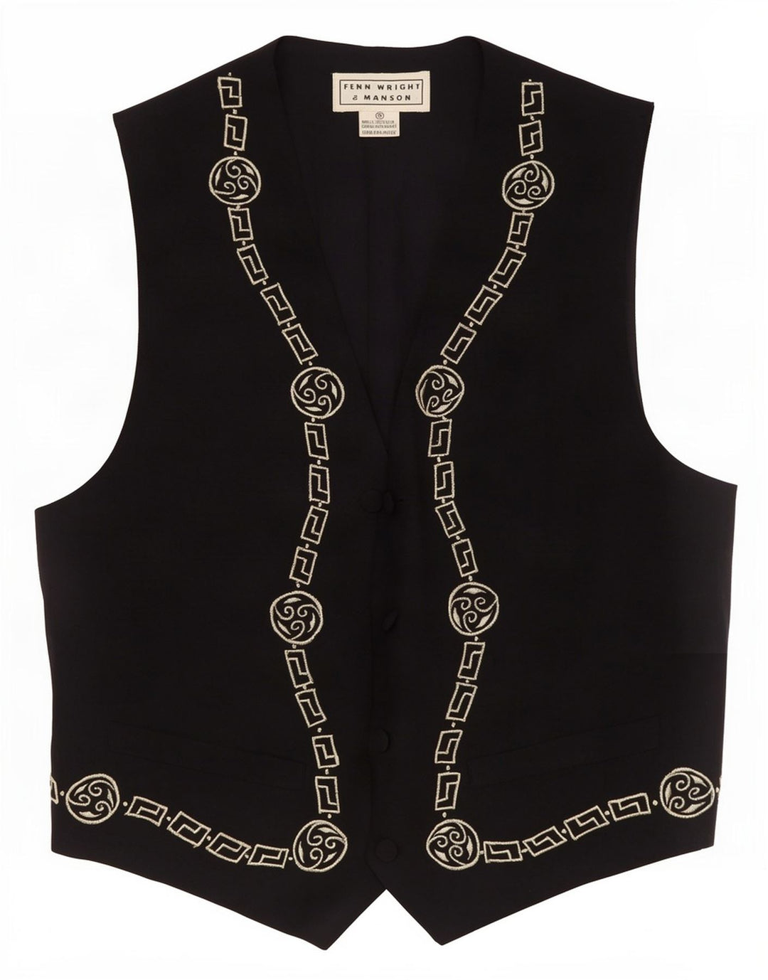 Fenn Wright Manson Damen Weste UK 10 Small Schwarze geometrische Seide