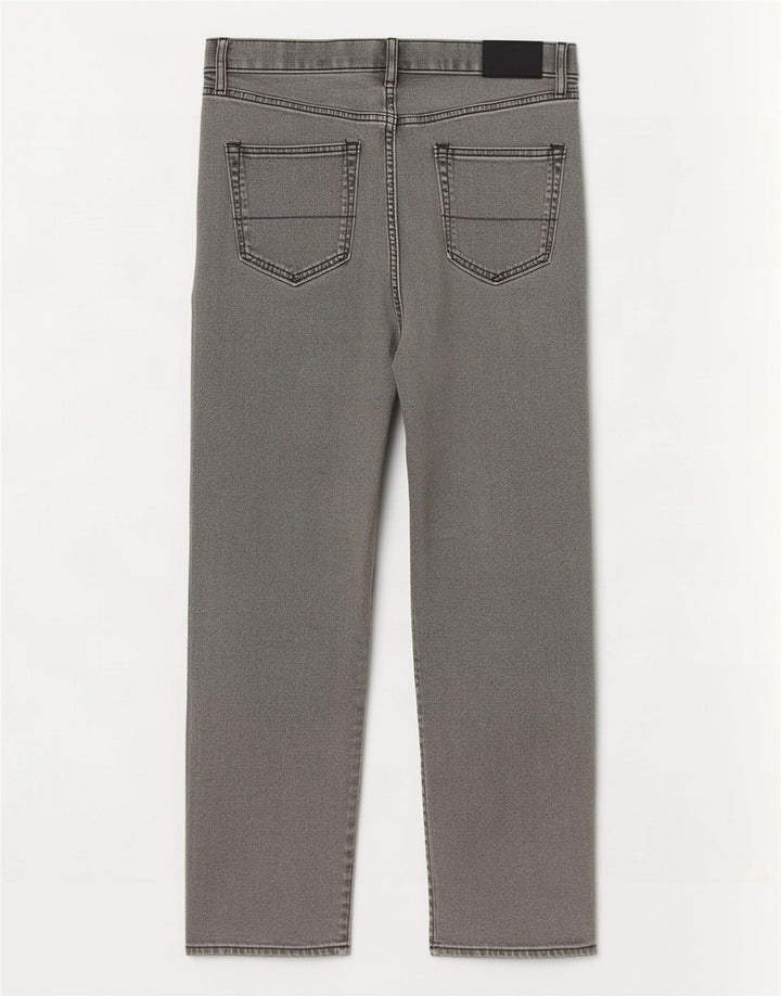 Marks & Spencer Herren Regular Straight Jeans W36 L29 Graue Baumwolle