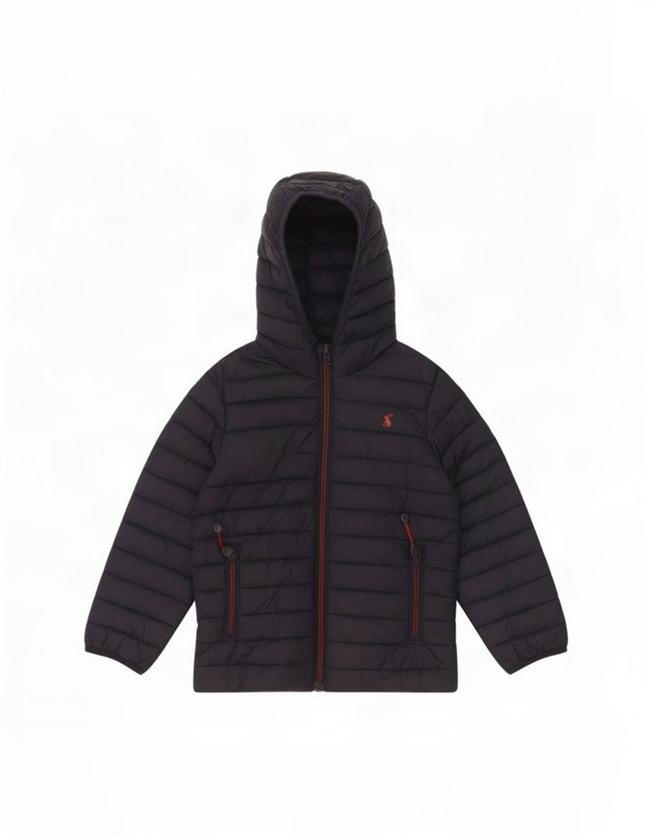 Joules wattierte Jungenjacke mit Kapuze, 5–6 Jahre, marineblaues Polyester