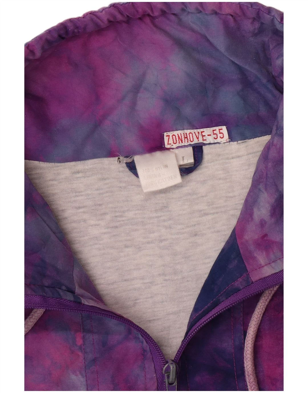 Vintage Damen Trainingsanzug Top Jacke UK 16 Groß Mehrfarbig Tie Dye