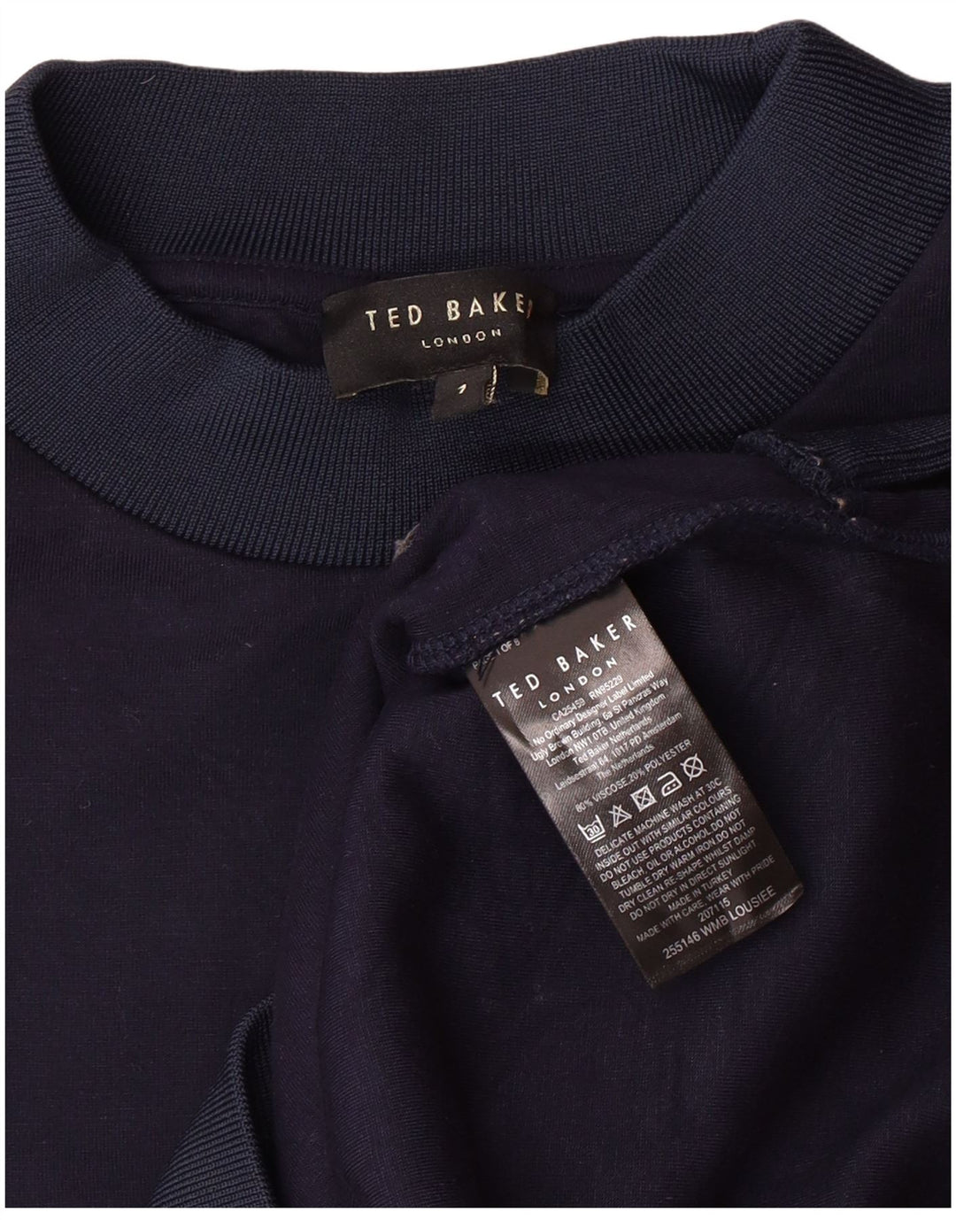 TED BAKER Damen-Sweatshirt in Übergröße, Größe 1, XS, marineblaue Viskose