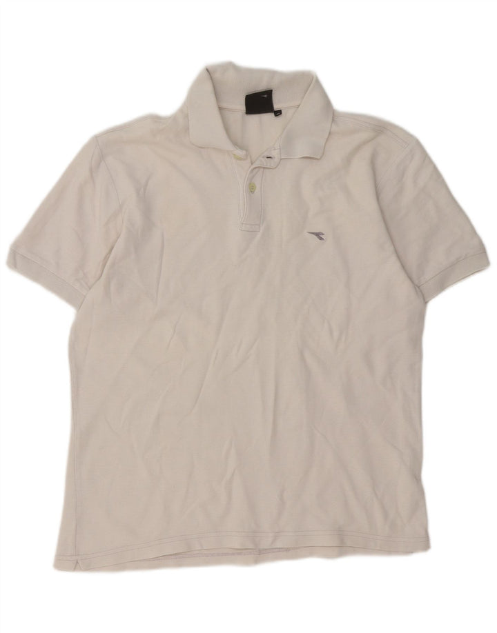 Diadora Herren-Poloshirt aus mittelweißer Baumwolle