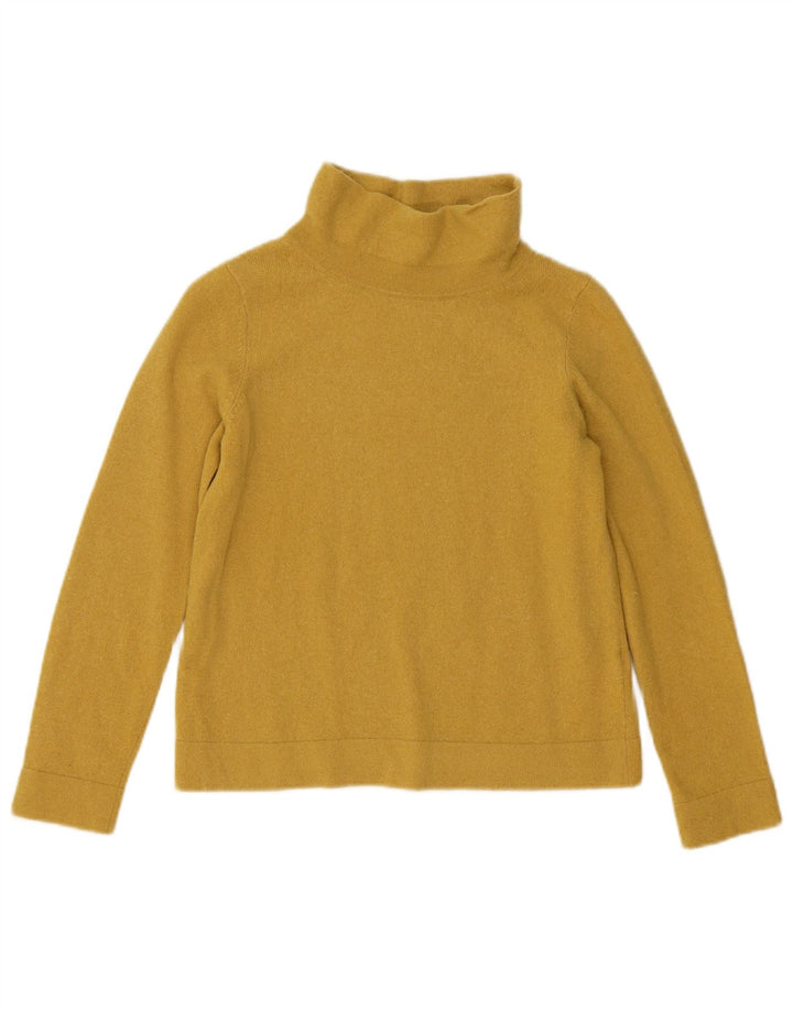 Hobbs Damen Crop Rollkragenpullover Pullover UK 12 Mittelgelbe Wolle
