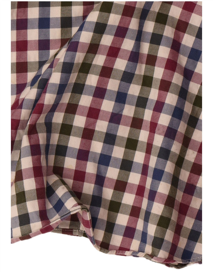 MASSIMO DUTTI Herren-Flanellhemd, mittelgroß, mehrfarbig, Gingham-Baumwolle