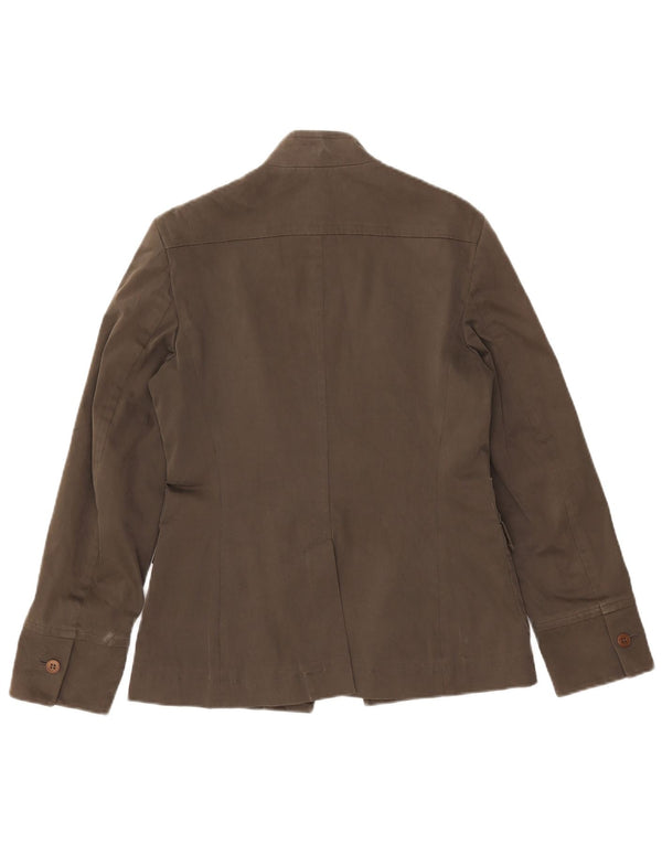 Marella Damen Blazer Jacke UK 10 Small Braune Baumwolle