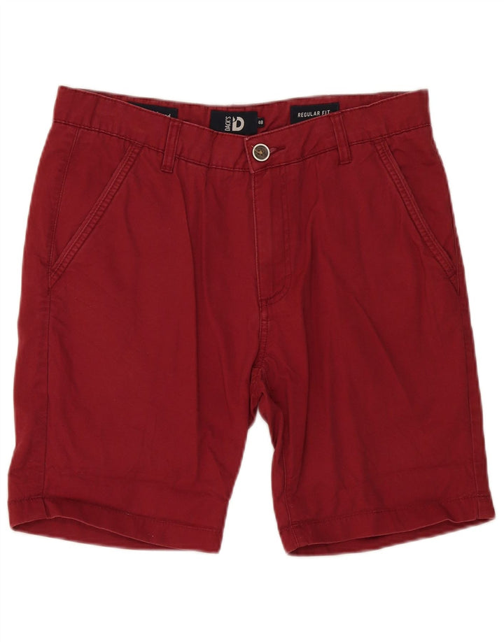 Dack's Herren-Chinoshorts mit normaler Passform, Größe 48, Größe M, W34, Burgunderrot, Baumwolle