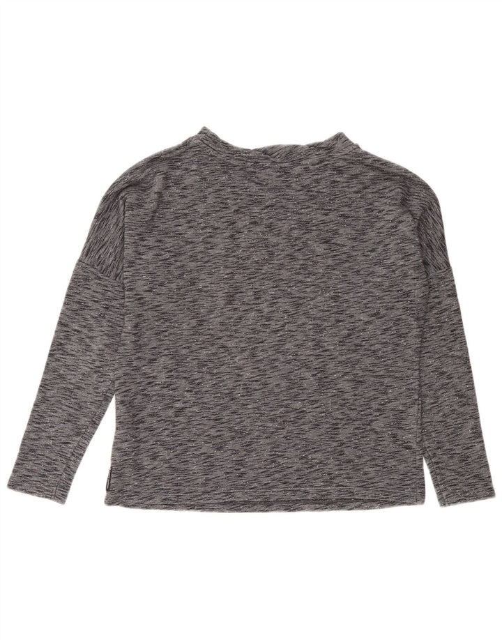 Armani Jeans Damen Graphic Top Langarm IT 42 Mittelgrau meliert