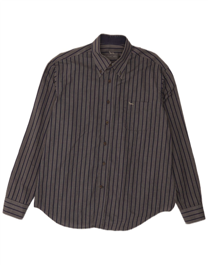 Harmont & Blaine Herrenhemd 2XL grau gestreift aus Baumwolle