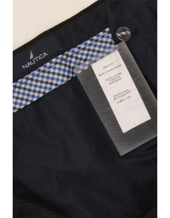 NAUTICA Mens Slim Suit Trousers W38 L30 Black Polyester