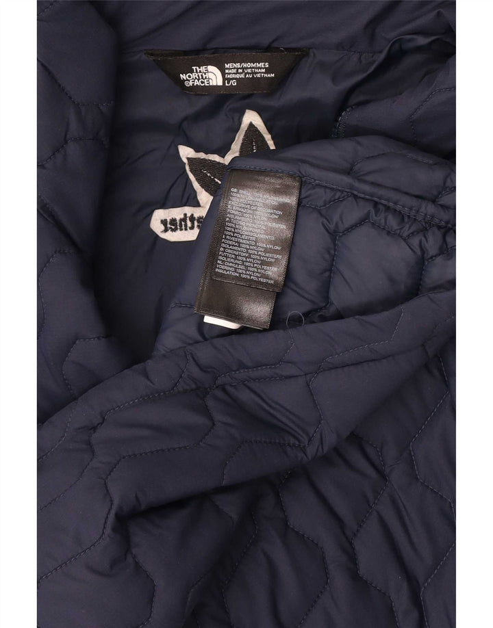 The North Face Herren Wattierte Jacke UK 40 Large Marineblaues Nylon