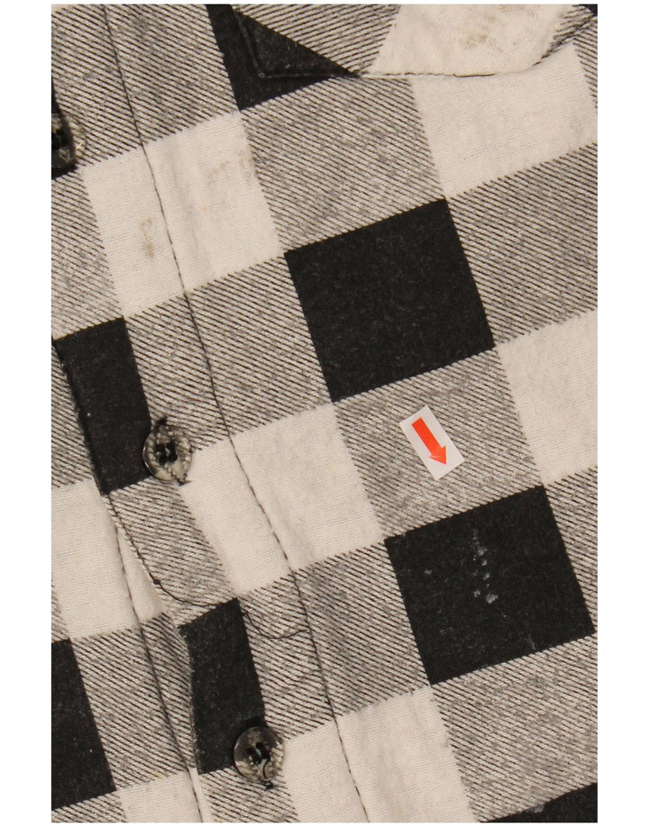 JOY Herren-Lumberjack-Flanellhemd XL aus schwarzer Gingham-Baumwolle